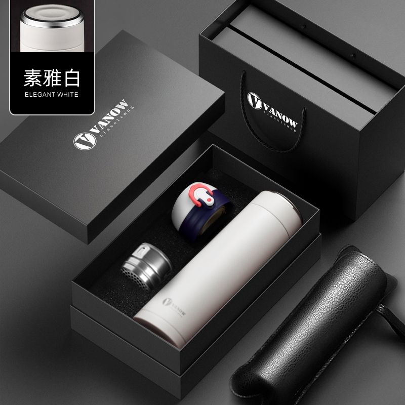 Vanow高档商务保温杯礼盒公司活动团购定制logo实用伴手礼水杯子