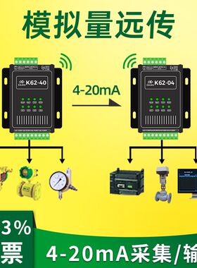 4-20mA模拟量远传模块4g距离433M无线跟随同步PLC网口DTU网络