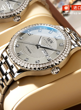 正品iw爱沃驰商务男士机械表全自动男款进口品牌镶钻简约腕表礼物