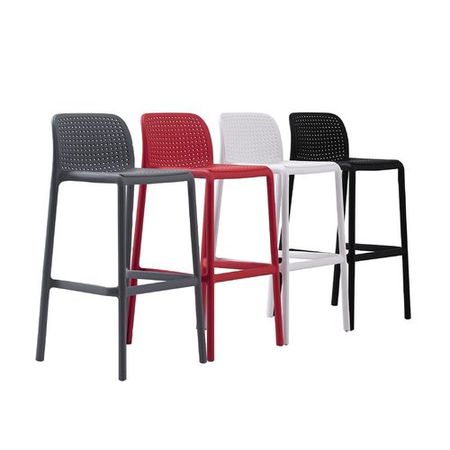 北欧简约镂空靠背吧椅设计师高脚吧凳子叠放创意时尚休闲酒吧椅子