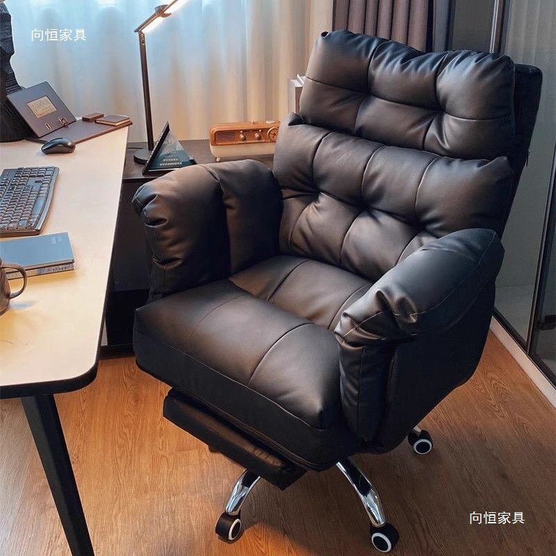 老板椅咖色办公商务座椅书房舒服久坐电脑沙发椅午休可躺懒人