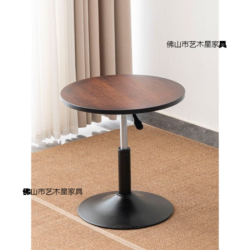 升降沙发边几小茶几茶台客厅家用实木新中式小型阳台休闲小圆桌子