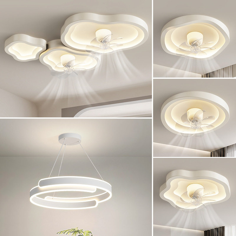 客厅吸顶灯现代简约家用风扇灯创意个性云朵主卧室灯全屋组合套餐图片