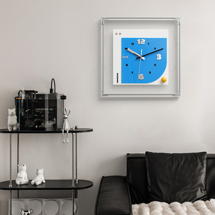 WOZOOM屋准免打孔挂钟客厅现代简约2025新款 轻奢高档创意时钟表