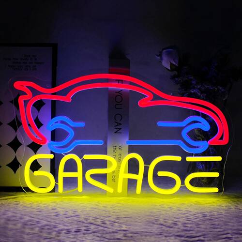 跨境外贸霓虹灯车库garage造型灯招牌灯装饰灯亚克力发光字灯牌
