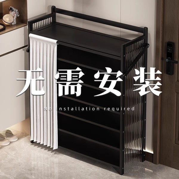 免安装鞋架防尘家用门口出租房入户门简易多层收纳置物架竹制好物