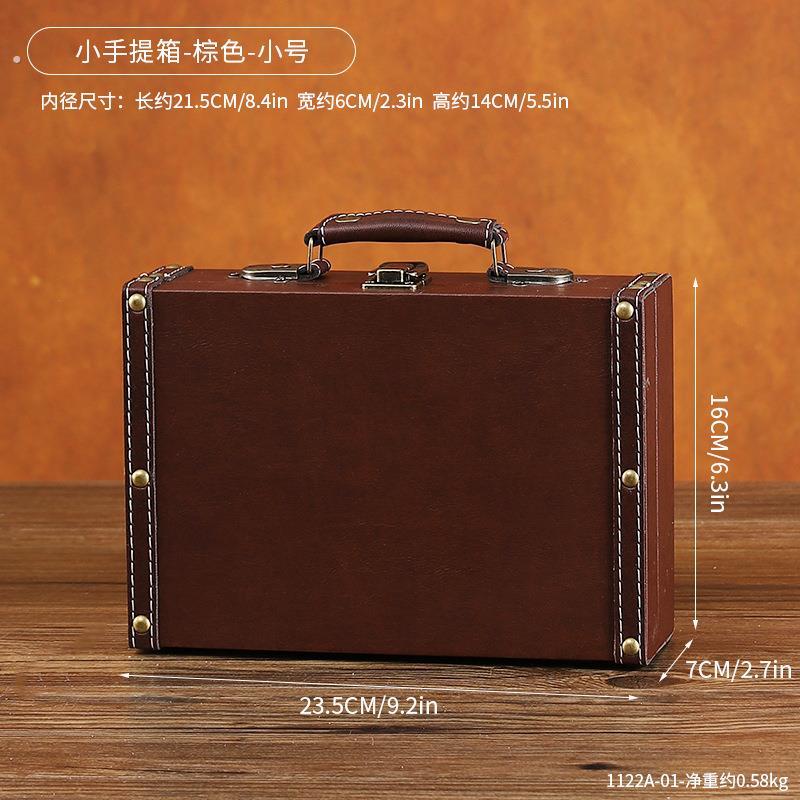 复古手提箱大容量旅行收纳盒影视拍摄道具橱窗展示摆件多功能收纳