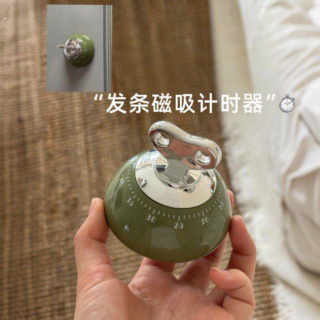 厨房计时器发条磁吸定时器家用做饭烹饪烘焙专用机械提醒器声音大
