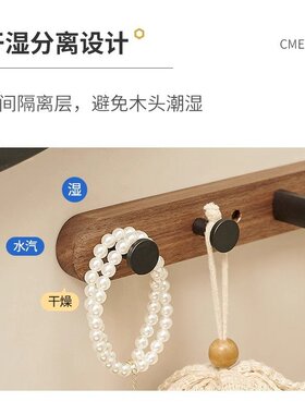 毛巾架免打孔卫生间置物架浴室厕所浴巾架子太空铝挂架实木毛巾杆