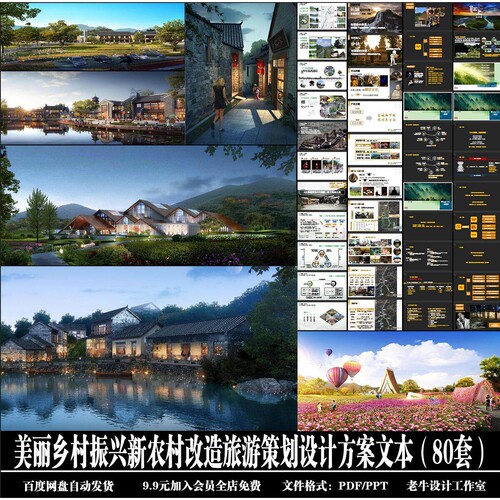 美丽乡村振兴新农村改造旅游策划方案文本（80套）PDF/PPT文件
