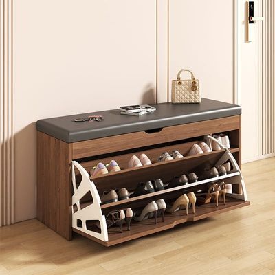 入户门口换鞋凳家用翻斗可坐鞋柜一体可收纳软包坐垫玄关穿鞋凳