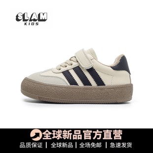 真皮儿童德训鞋2025秋冬新款休闲女童板鞋防滑加绒宝宝男童运动鞋