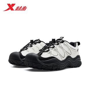 特步飞石丑萌鞋户外徒步女鞋2026春季新款防滑运动鞋974118170023