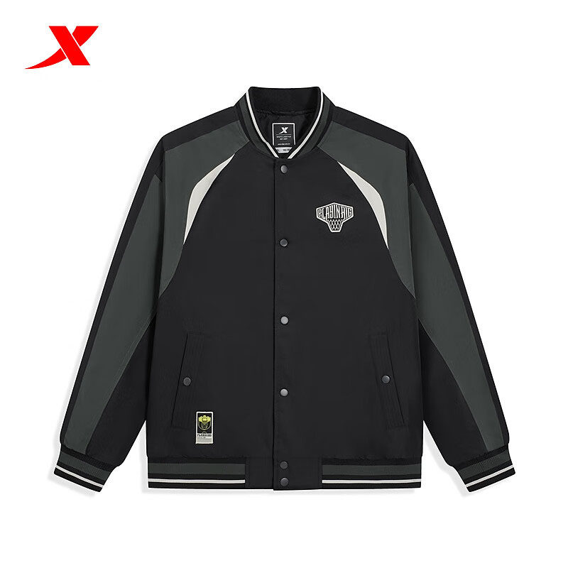 特步薄棉服男2026年春季新款棒球服加厚保暖夹克外套974129170127