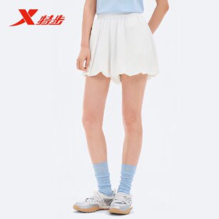 特步半糖甜美女子短裤2026夏季新款休闲时尚花苞裙裤974228530491