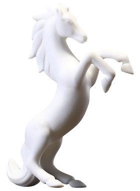 创意陶瓷白马摆件立马有钱招财风水微景观配件生肖马到成功摆设品