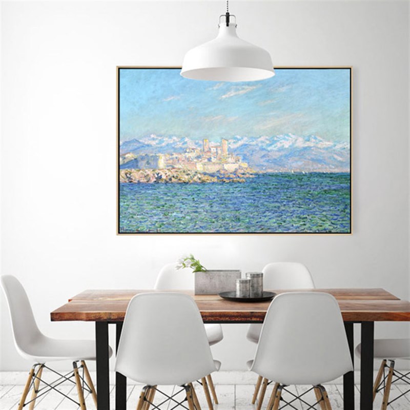 昂蒂布的海景莫奈客厅简约沙v发背景墙装饰画餐厅卧室挂画玄关壁
