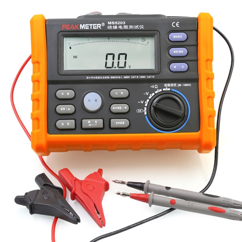 华谊MS5203数字绝缘电阻测试仪 绝缘表J 兆欧表 50-1000伏