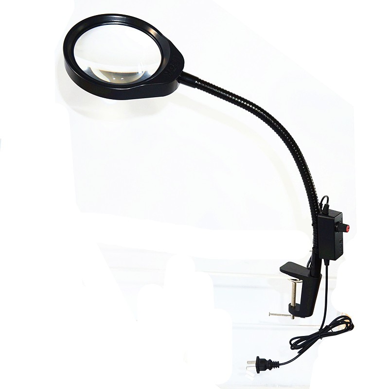 德国PDOK手机维修老人阅读8倍10倍夹台式放大镜带LED台U灯PD-032A