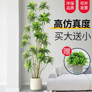 仿真植物百合竹轻奢假树仿生绿植盆栽摆件室内办公室落地装 饰造景