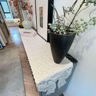 欧式 氛围感白色蕾丝桌旗长条桌布茶几法式 电视柜盖巾复古新品 推荐