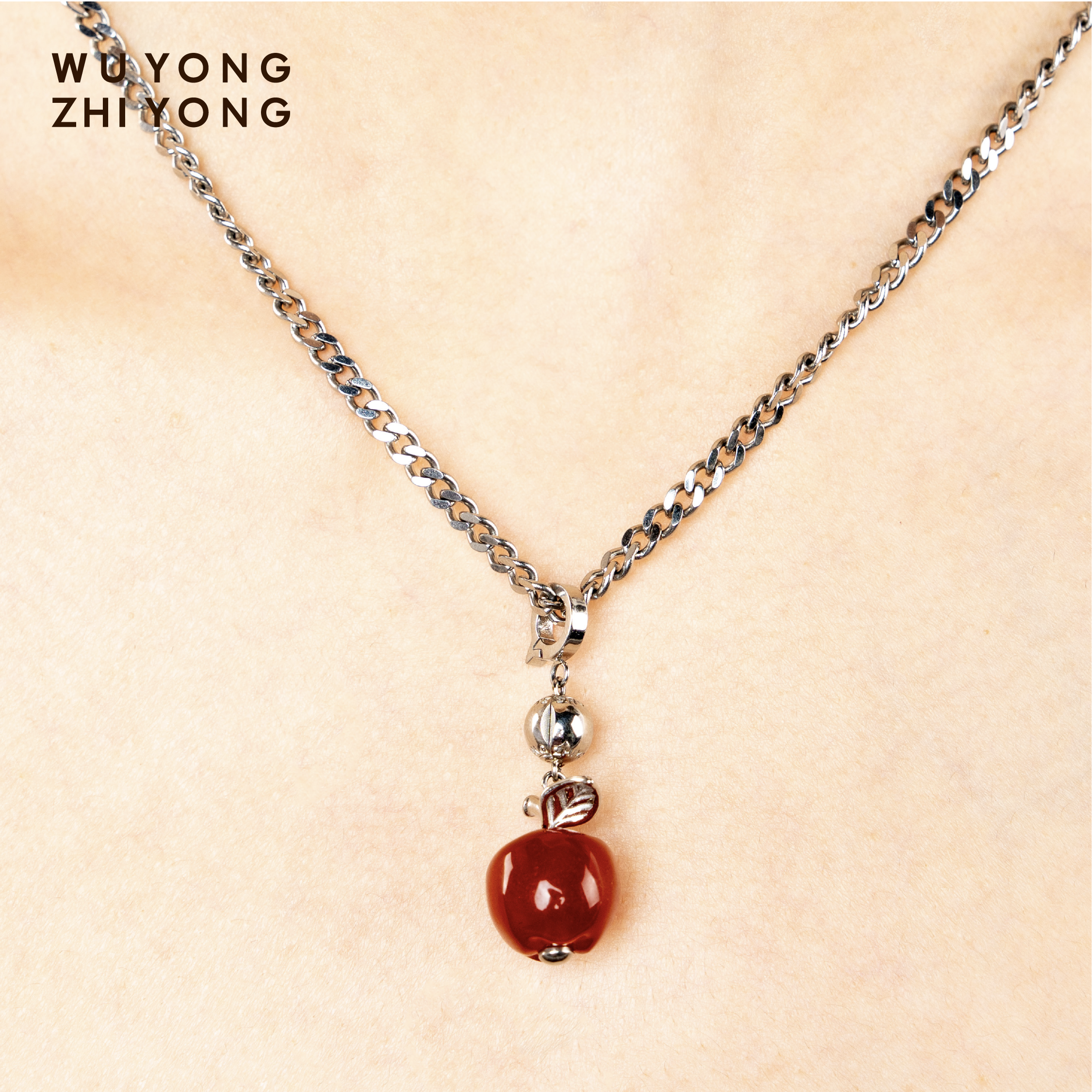 无用之用红苹果玛瑙项链