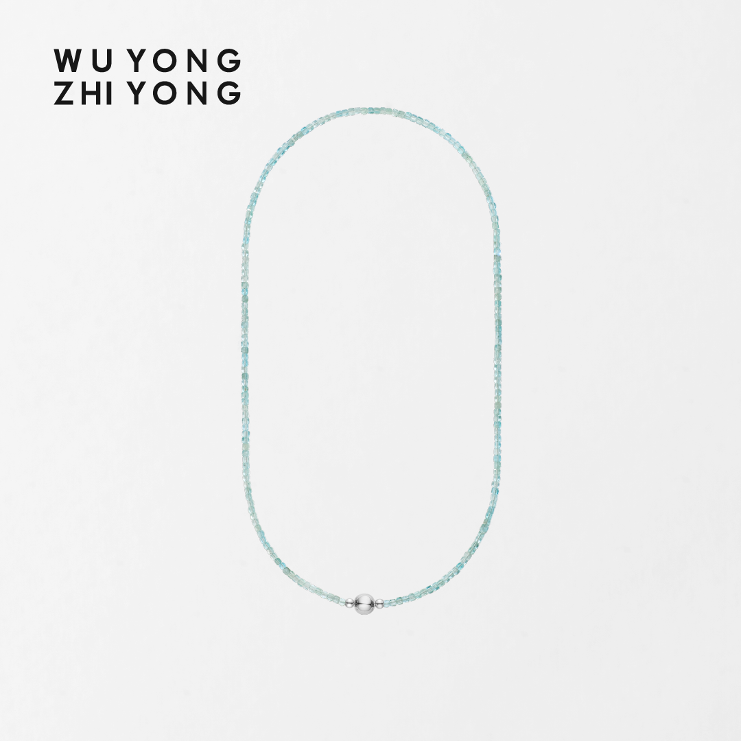 无用之用天然蓝磷灰石方糖项链