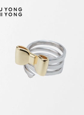 无用之用925银蝴蝶结丝带戒指