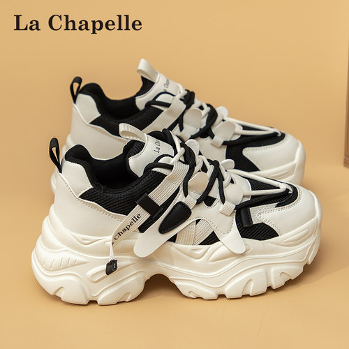 拉夏贝尔厚底老爹鞋百搭小白鞋