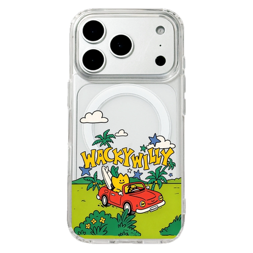 适用于苹果18promaxMake it Wacky新品手机壳16EMagsafe弱磁吸15Pro亚克力14Pro日系线条WiLLy夏威夷