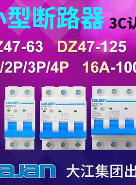大江DZ47小型断路器1P2P3P空气开关家用断电器短路过载保护 DZ158