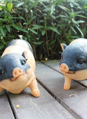 户外别墅花园摆件庭院仿真小猪玻璃钢农场可爱树脂装饰雕塑摆设