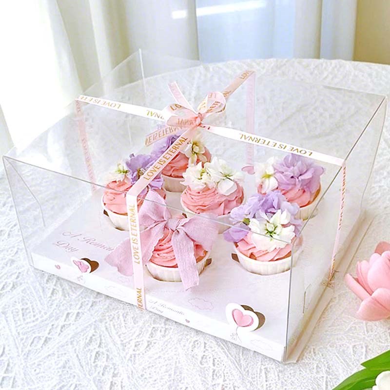 520纸杯蛋糕包装m盒母亲节6粒12粒装盒子六粒十二马芬杯透明打包