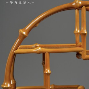 竹雪明筇竹圆形茶具博古架 小摆件隔断家具陈列古董架茶叶多宝阁