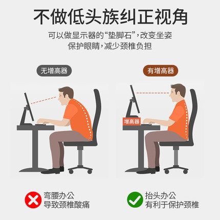 电脑增高架子台式显示器屏幕垫高底座办公室工位笔记本桌面置物架