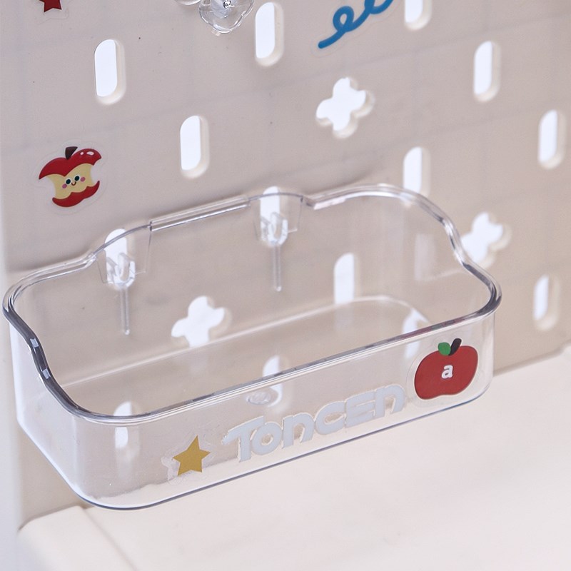 桌面文具洞洞板收纳盒儿童斜插式笔筒亚克力办公室工位抽屉置物架