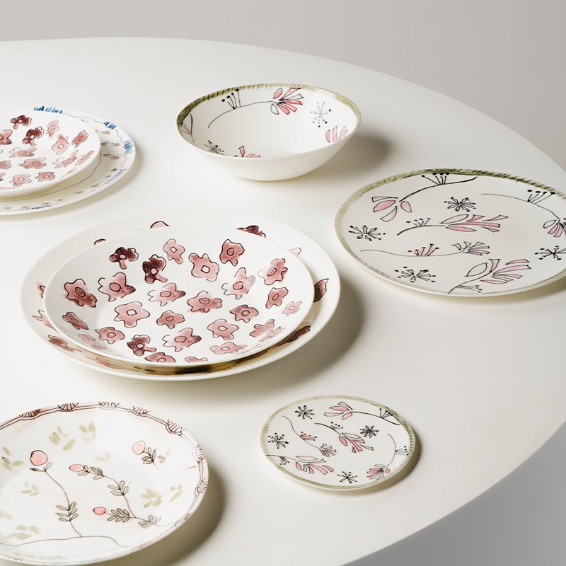 比利时Serax Marni餐w具设计师款午夜花骨瓷碗盘套装家用西餐盘子