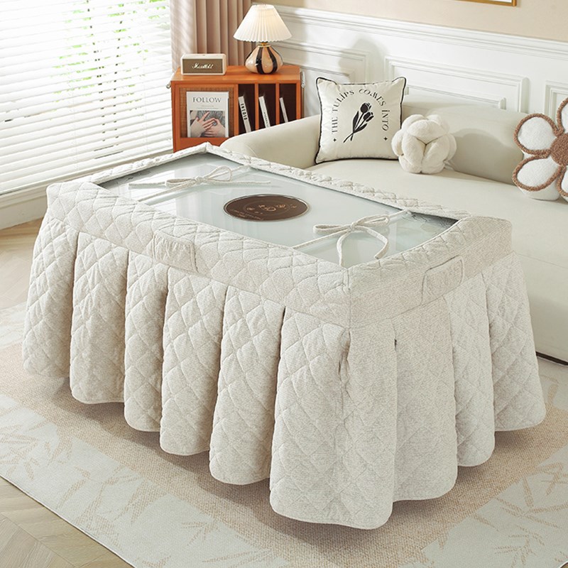 烤火桌子罩套长方形加厚桌布烤火罩F烤火炉罩麻将机罩裙摆电炉罩