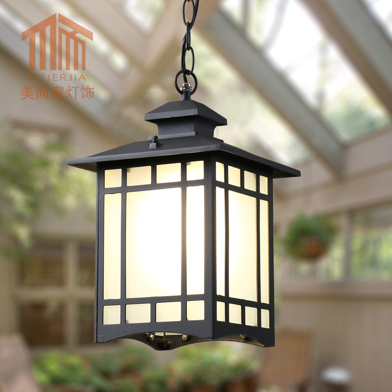 室外庭院a走廊大门花园别墅阳台新中式户外吊灯太阳能户外防水吊