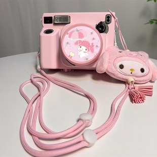 富士拍立得wide400粉色保护壳挂绳送镜头盖拍立得wide300保护套女