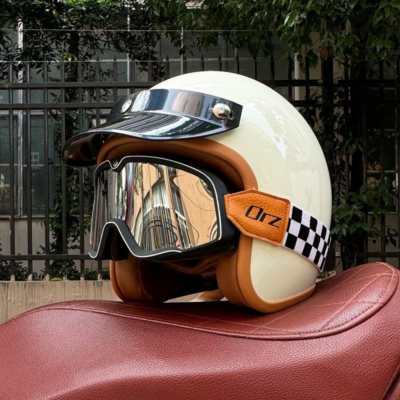Orz哈雷摩托车头盔男女复古半盔踏板3/4新国标3C认证四季通用