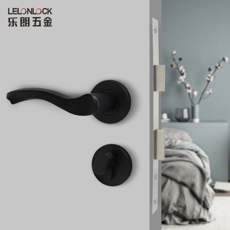 现代简约室内门锁卧室木门分体锁 304不锈钢门把手静音机械门锁