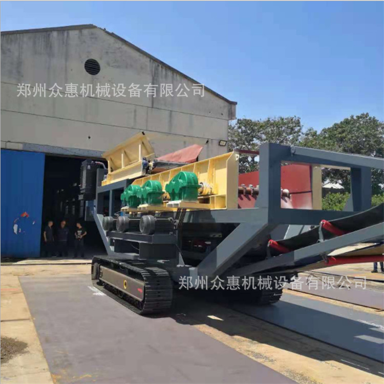履带式泥石分离机 众惠1460重型石料分选机 移动方便快捷效率高