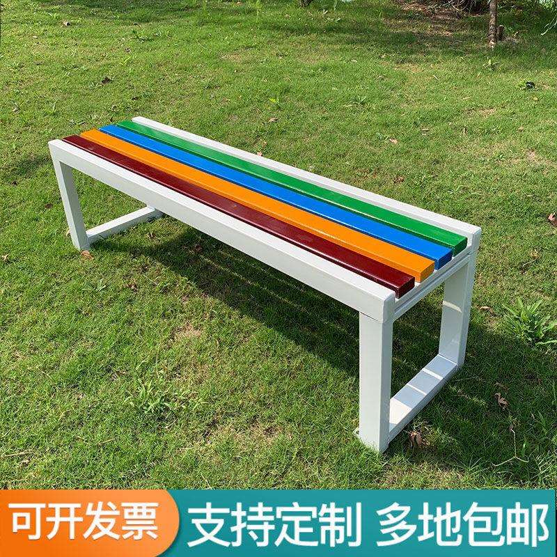 公园椅户外长椅实木长凳庭院椅园林凳铁艺防腐休息长条椅休闲座椅
