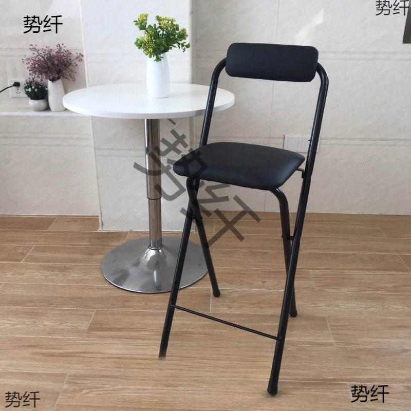 新款家用高脚折叠椅靠背椅软座面休闲椅子免安装高椅餐椅吧椅吧台