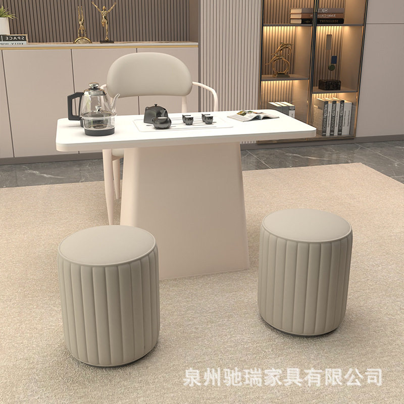北欧轻奢岩板茶桌小户型家用阳台泡茶桌办公室茶台茶几会客泡茶桌