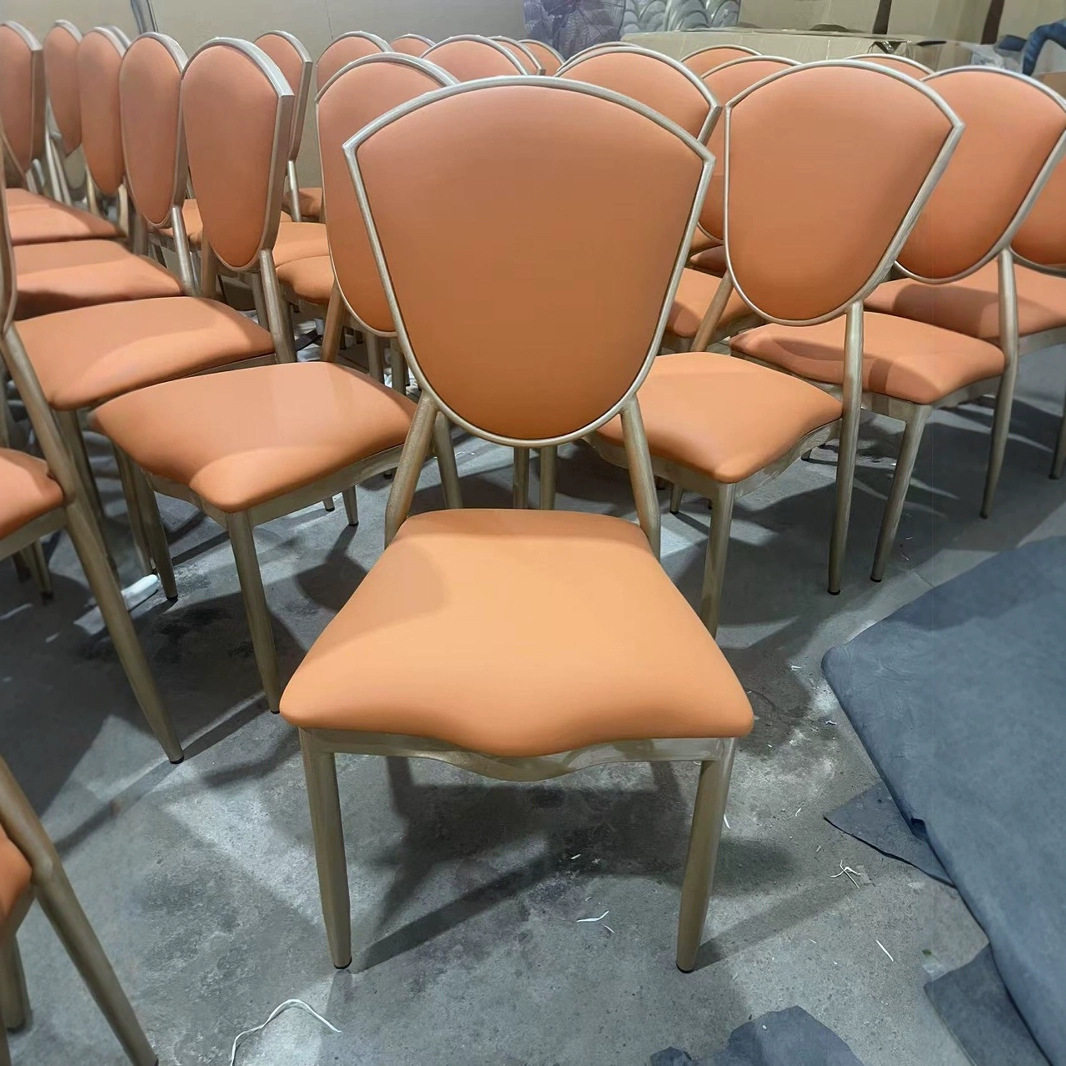酒店椅婚庆会议宴会椅活动庆典靠背椅子盾牌椅金属餐厅椅将军椅