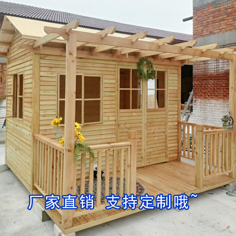 户外防腐木庭院茶室组装花园小木屋可住人移动木房子民宿造景凉亭
