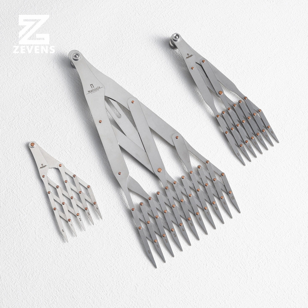 Nattools 等距尺箱包制作装饰钉工具快速等分尺 绘图平分平行画点