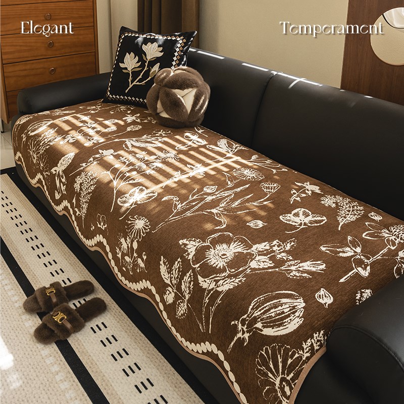 中古风异形沙发垫四季通用202z4新款沙发垫布一片式直排沙发坐垫